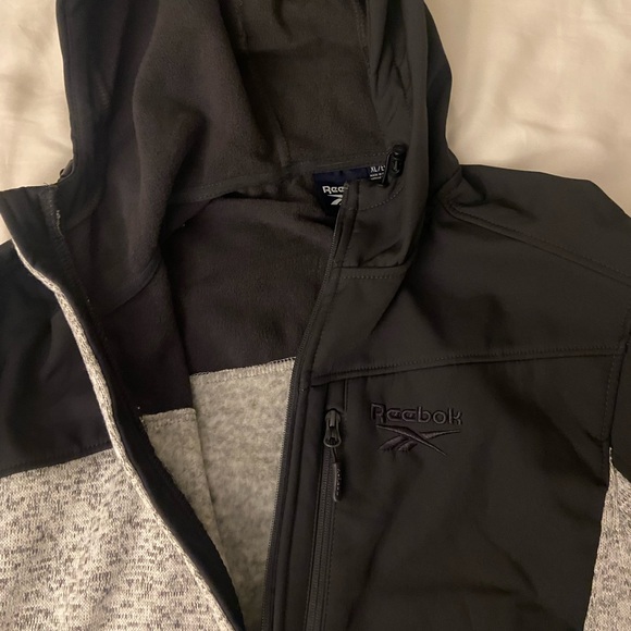 Black and grey full zip Reebok hoodie. - Picture 5 of 5